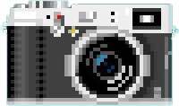 Pixel art camera icon