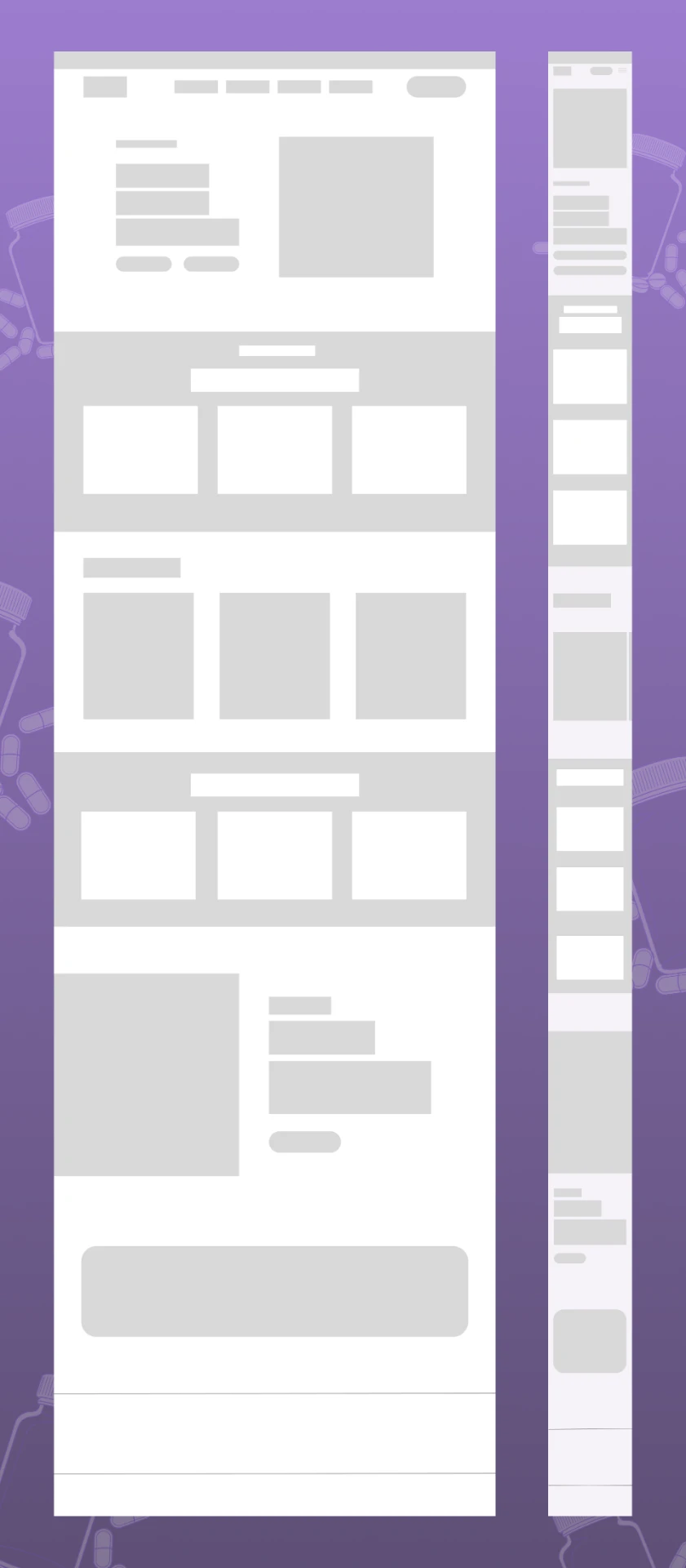 BrainVita desktop and mobile wireframes