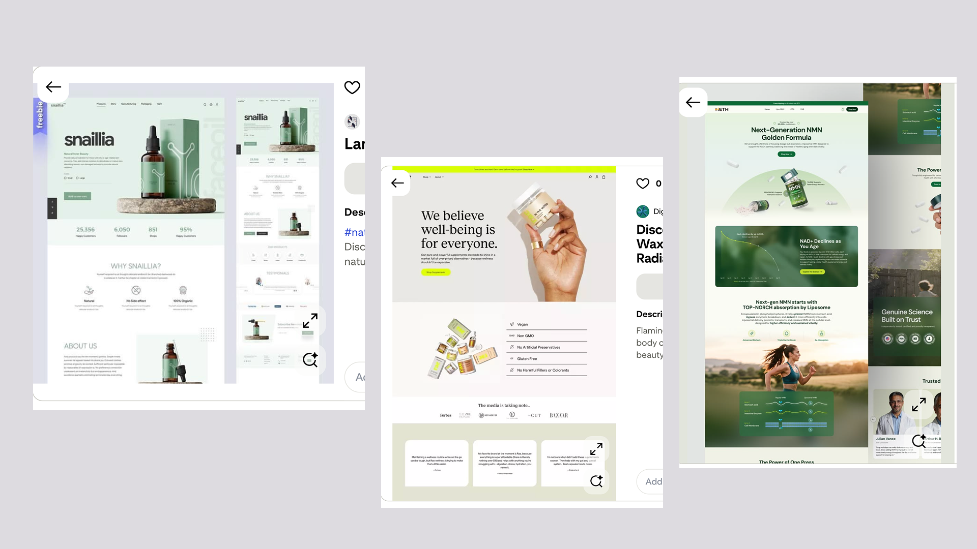 BrainVita reference moodboard for calm editorial wellness branding