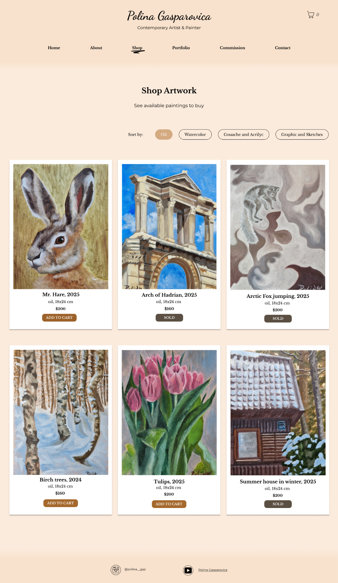 Polina Gasparovica — shop artwork grid