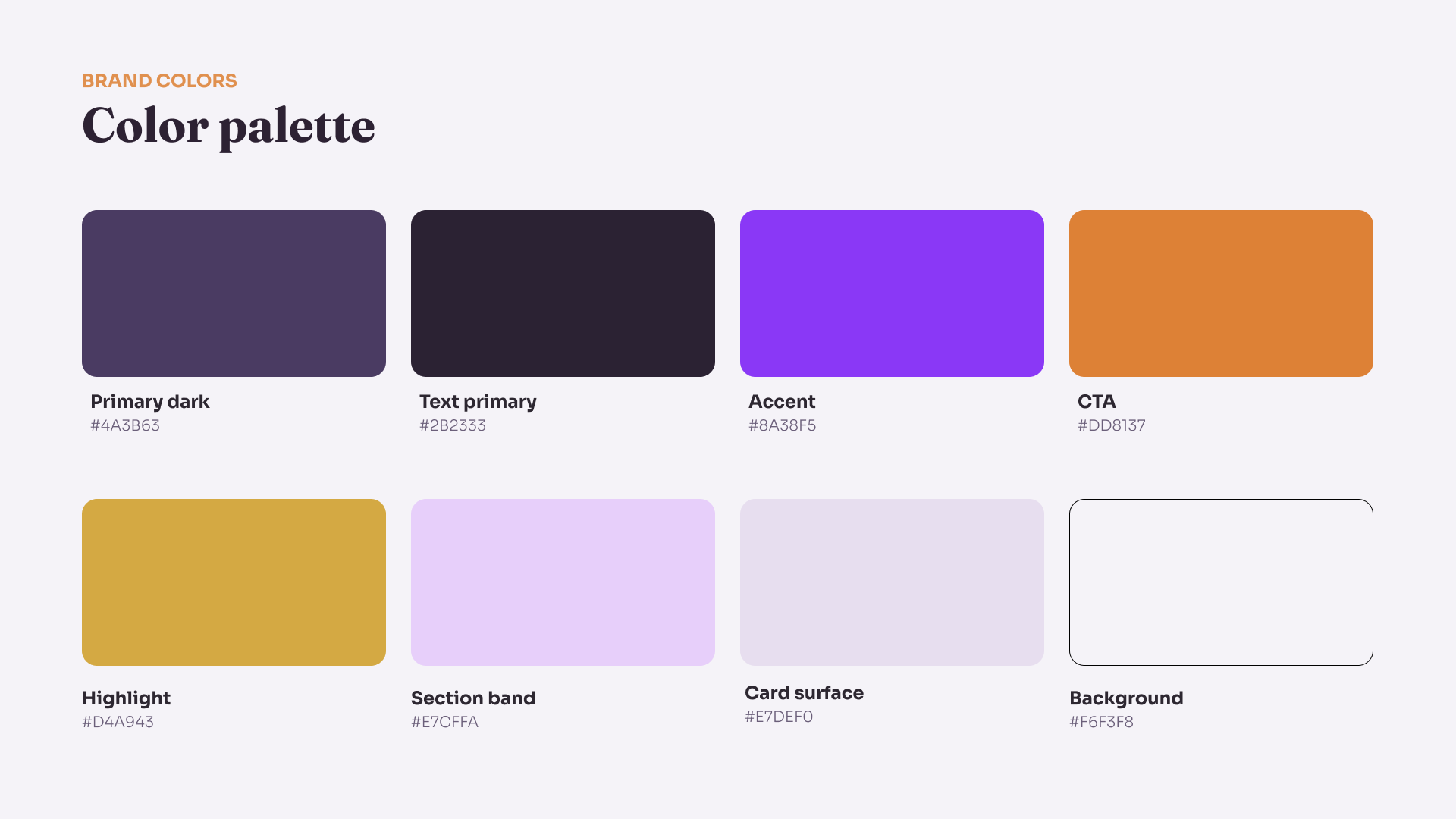 BrainVita brand color palette